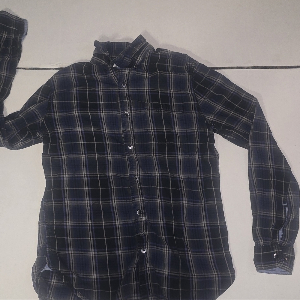 Cactus Navy and White Plaid Casual Shirt